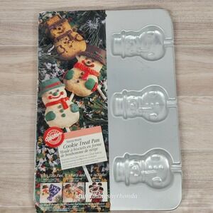 Wilton Vintage Snowman Cookie Treat Aluminum Baking Pan NEW Cookies On A Stick